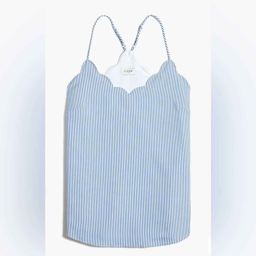 J Crew Factory Scalloped Striped Cami